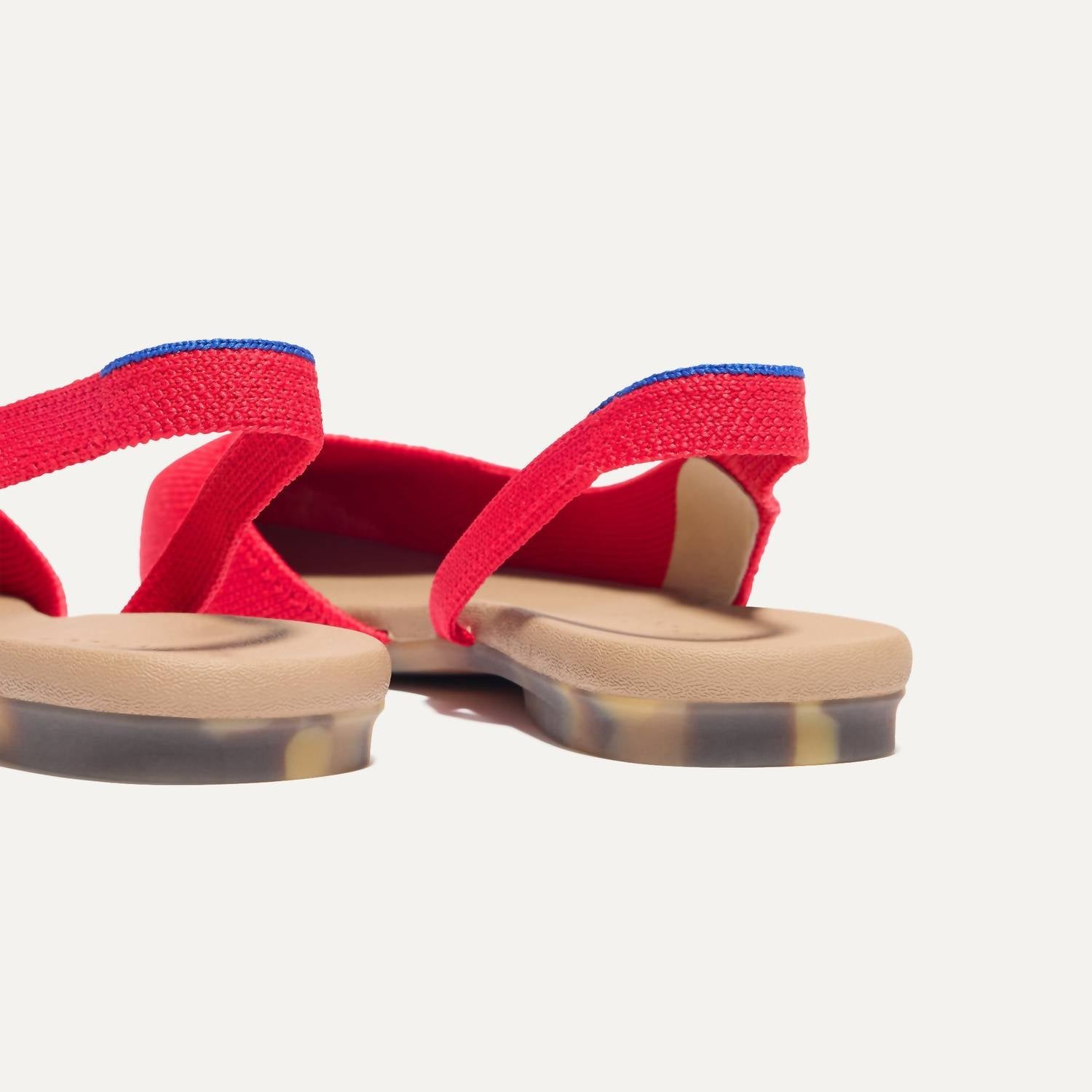 Rothy's Women's Almond Slingback Flats in lollipop red - women's flats - alternate view