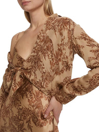 L'Agence - Nina Safari Print Silk Blouse