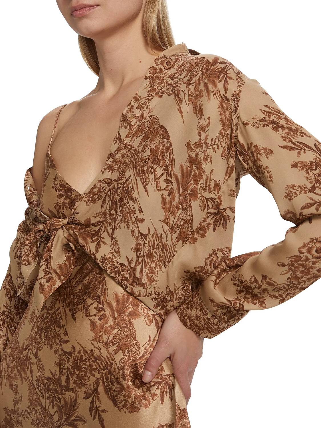 L'Agence - Nina Safari Print Silk Blouse