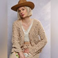 Pol - Soft Scallop Knitted V-neck Button Down Cardigan