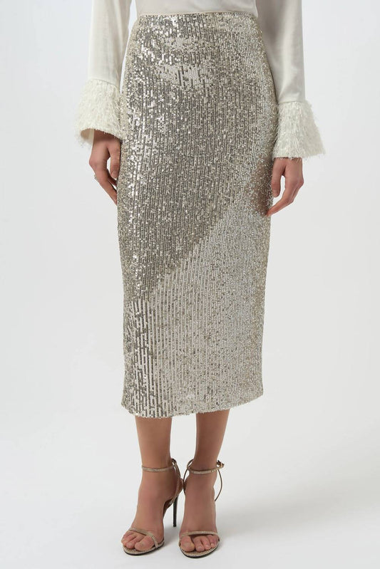 Joseph Ribkoff - Sequined Pull On Midi Pencil Skirt