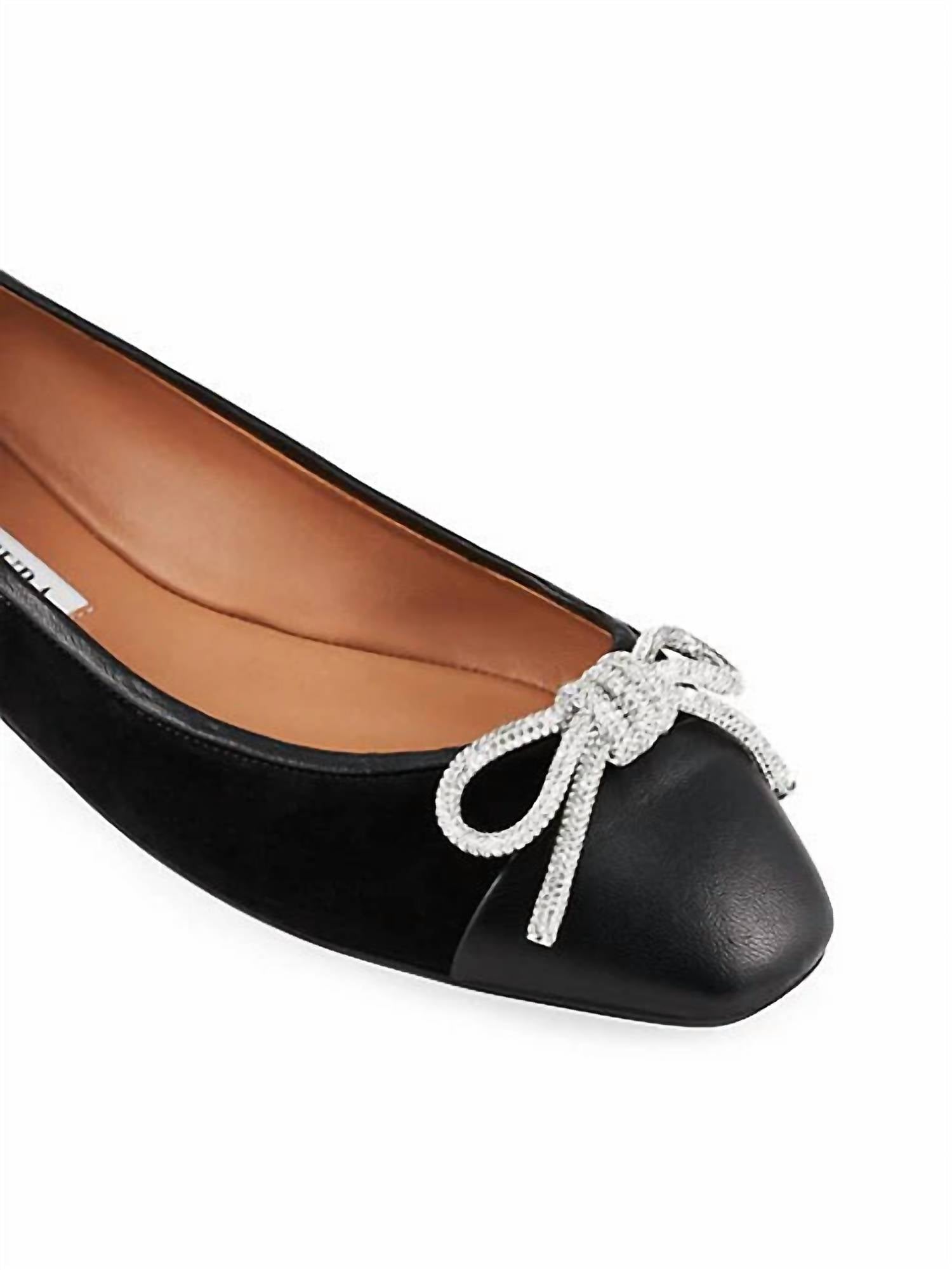 Aquazzura - Women's Parisina Crystal Bow Ballet Flat Shoes