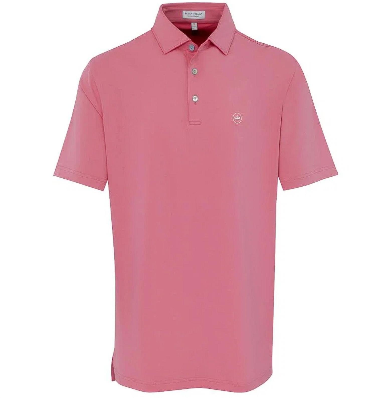 PETER MILLAR Solid Performance Jersey Polo Top in chili red - men's shirt - alternate view