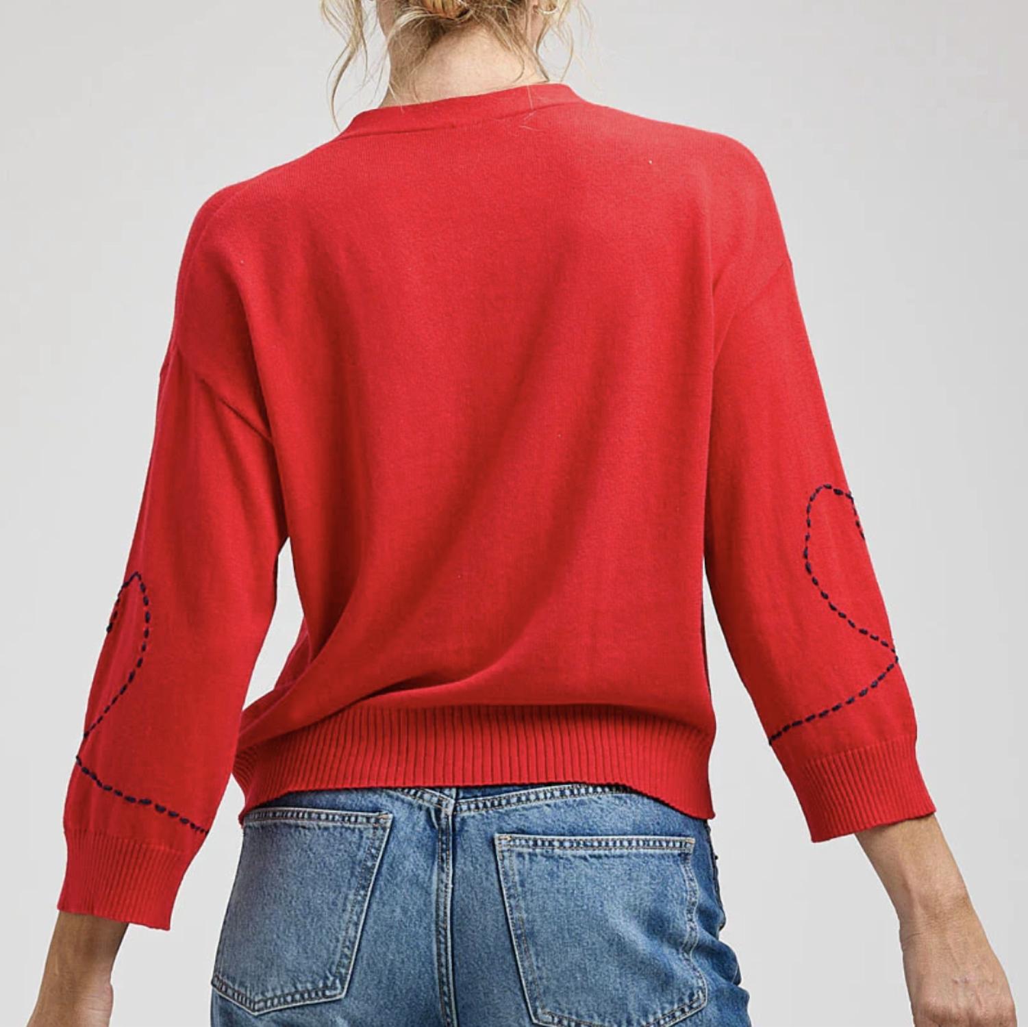 Zaket & Plover - Heart Wide Sleeve Cardigan