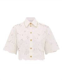 Zimmermann - Mahon Embroidered Crop Top
