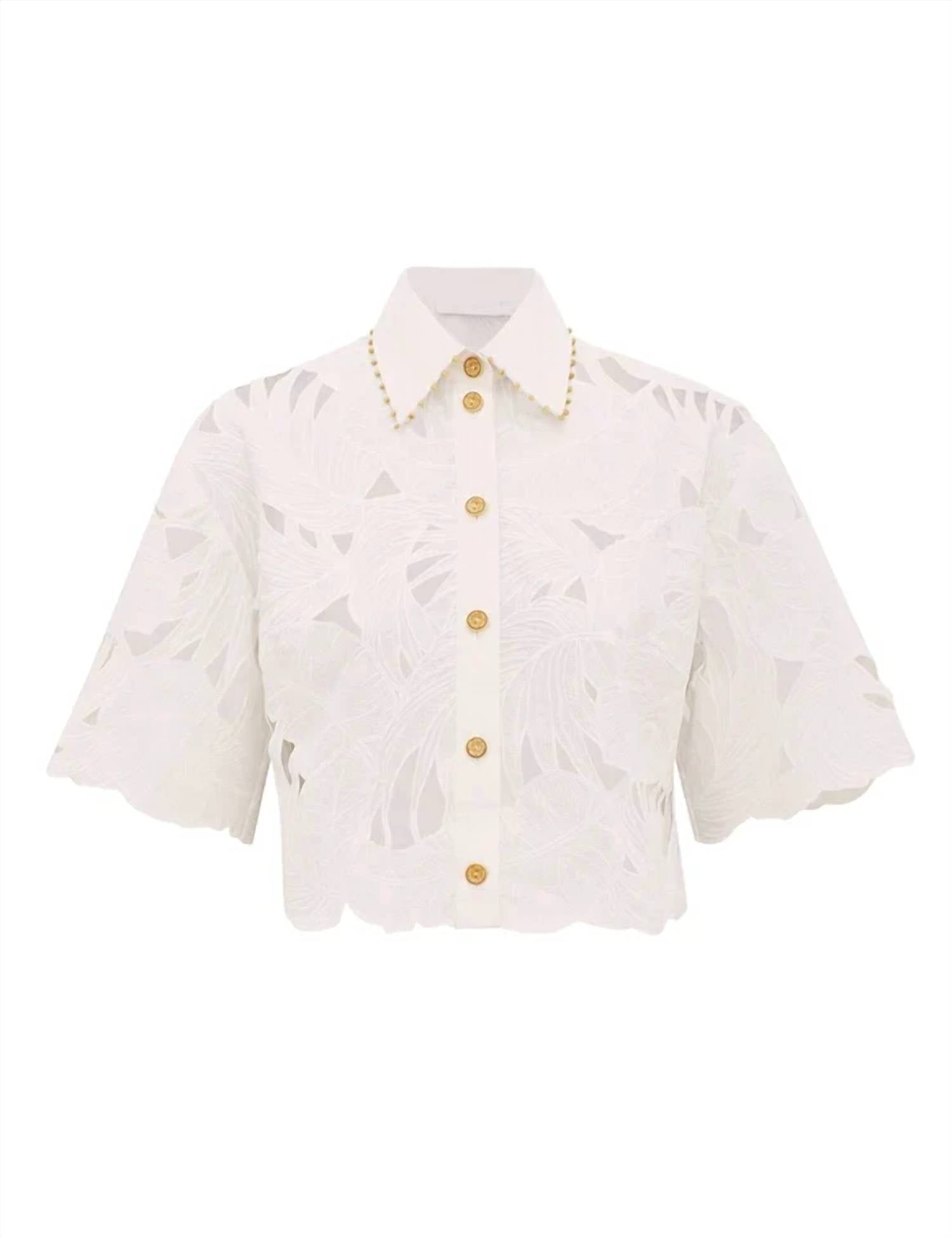 Zimmermann - Mahon Embroidered Crop Top