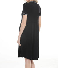 Joseph Ribkoff - Chain Rib Trim A-line Dress
