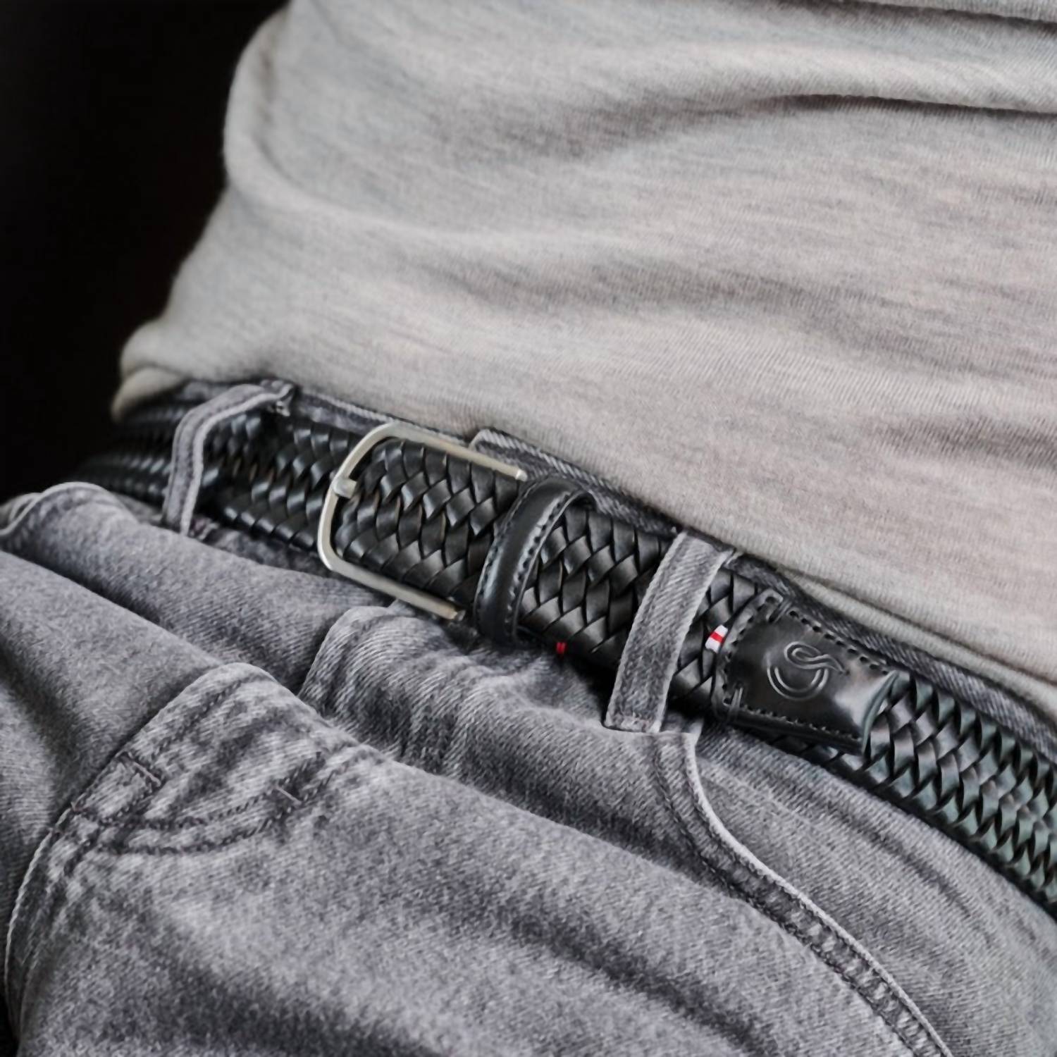 La Boucle Men's Milano Belt in black - men's accessory - alternate view