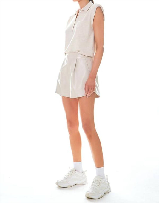 Grey Lab - High Waisted Faux Leather Shorts