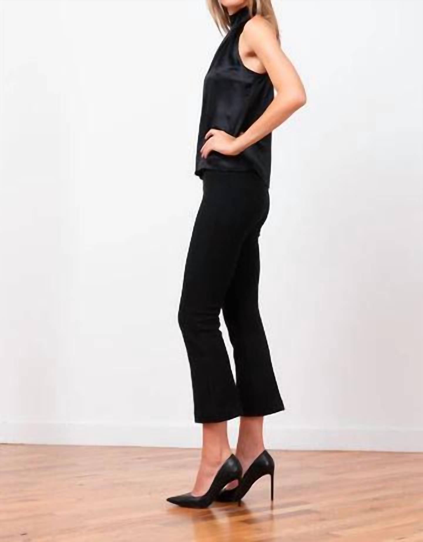 Avenue Montaigne Leo Boucle Pants in black - women's pants - detail view