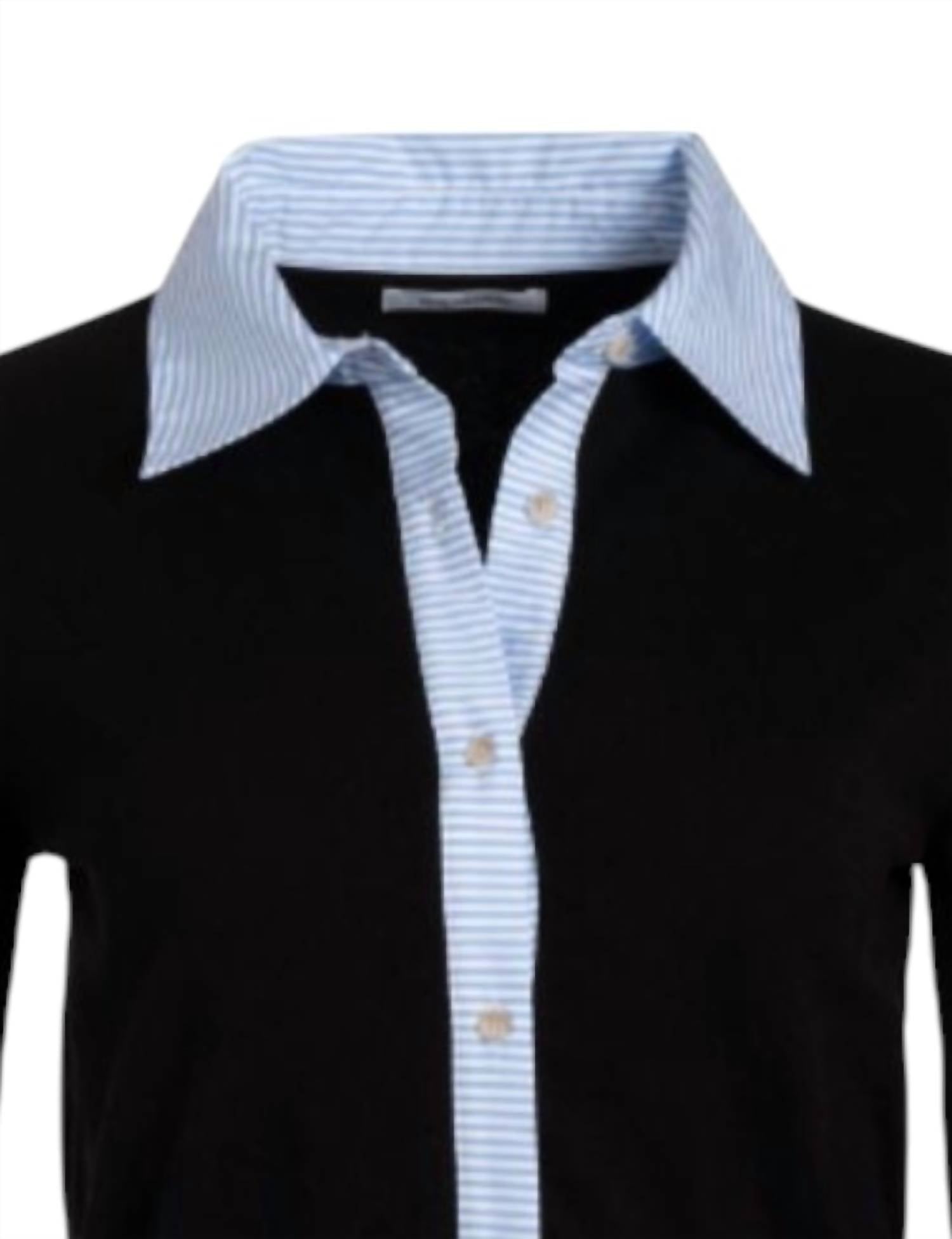 Naadam - Women's Cotton Cashmere Mixed Media Collared Cardigan