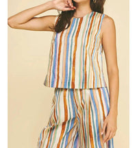 Pinch - Stripe Top with Button
