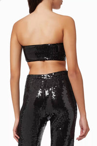 Good American - Sequin Side Zip Bandeau Top