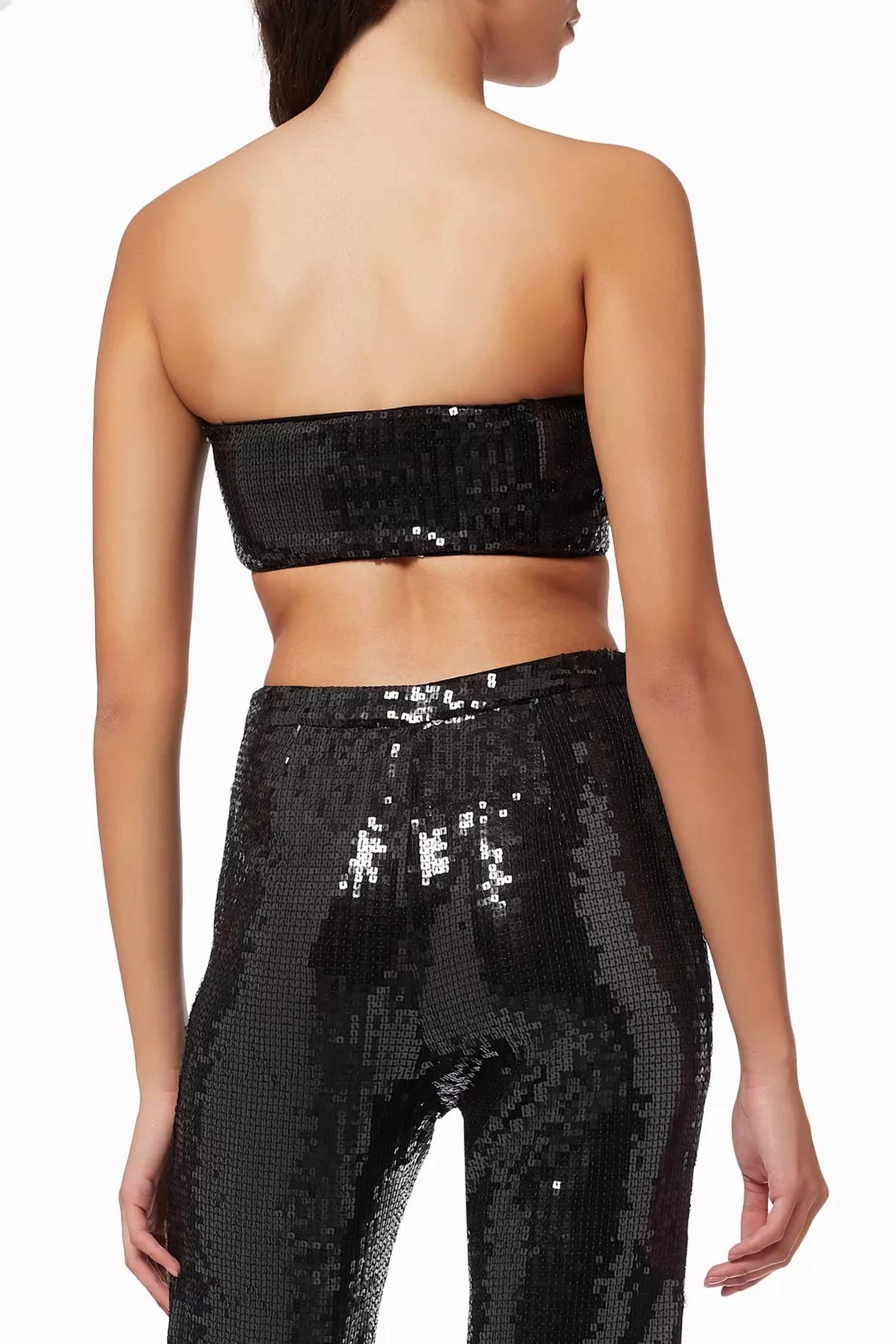 Good American - Sequin Side Zip Bandeau Top