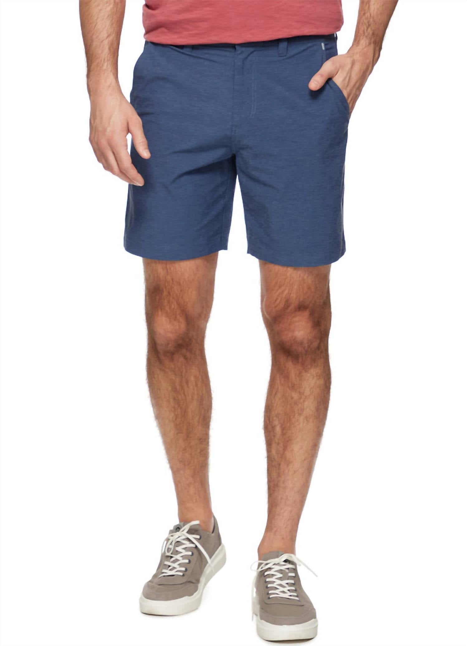 Flags & Anthem Any-wear Slub Textured Shorts in navy - men's shorts
