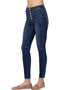 Judy Blue - Classic Buttonfly Cutoff Skinny Jeans