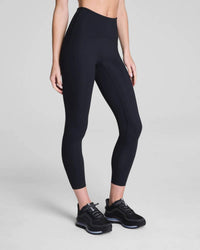 Spanx Booty Boost 7/8 Leggings in black leopard - women's pants - detail view