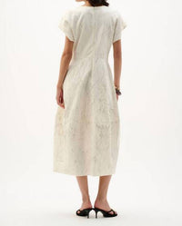 Joseph Ribkoff Abstract Midi A-line Dress in beige/brown - women's dress - view 5
