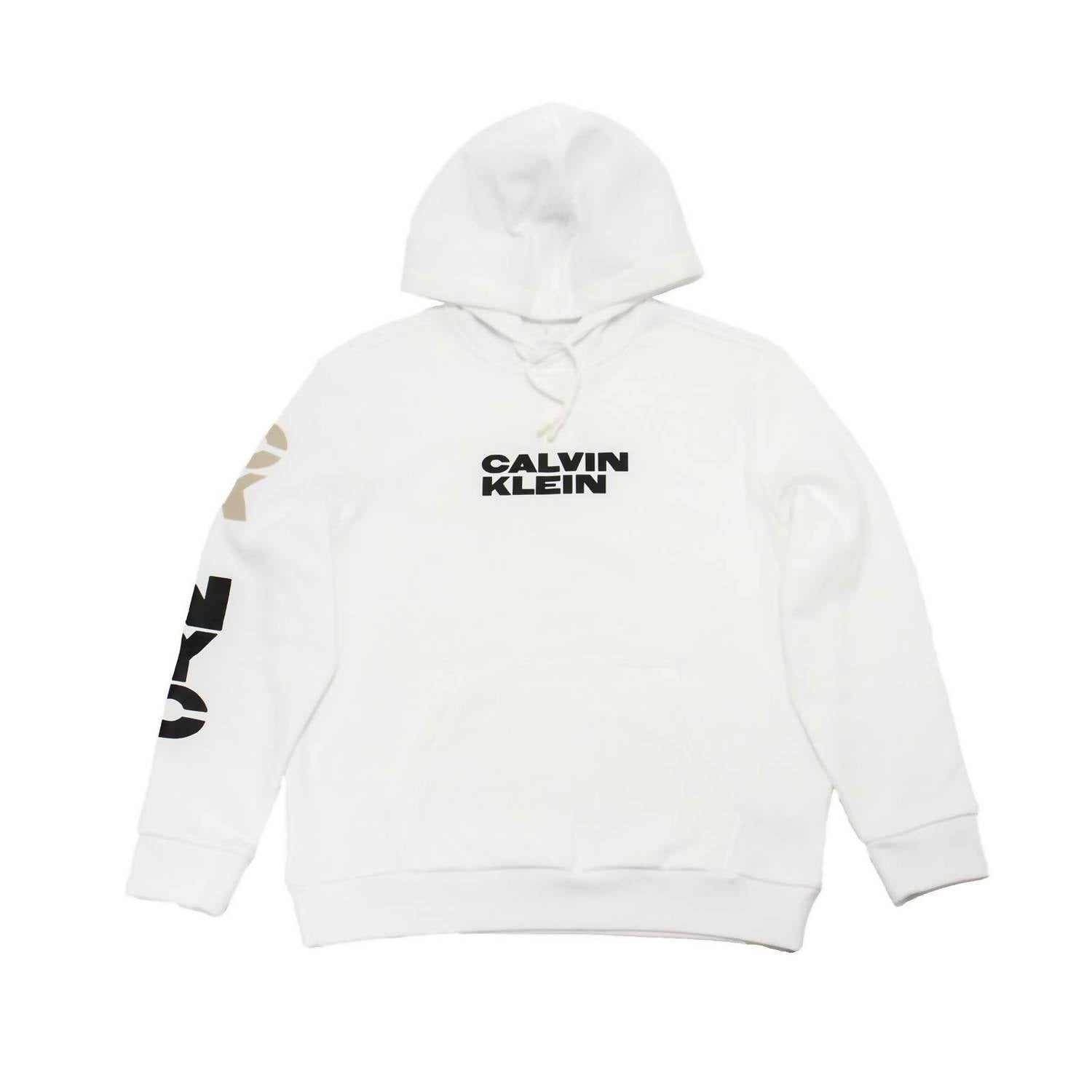 Calvin Klein - Men's Long Sleeve Nyc Triple Logo Crew Neck Hoodie