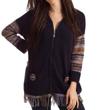 French Kyss - McKenna Zip Hoodie W/ Fringe