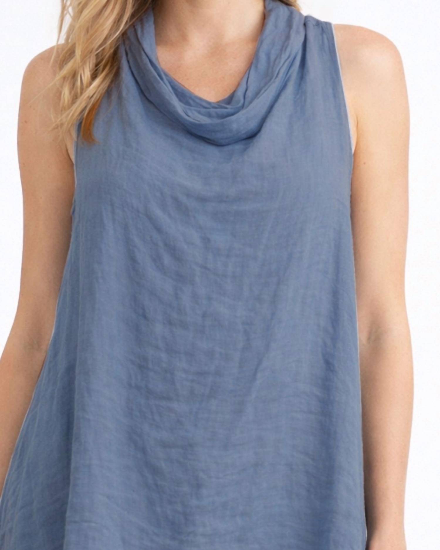 Tempo Paris - Linen Cowl Tunic Top