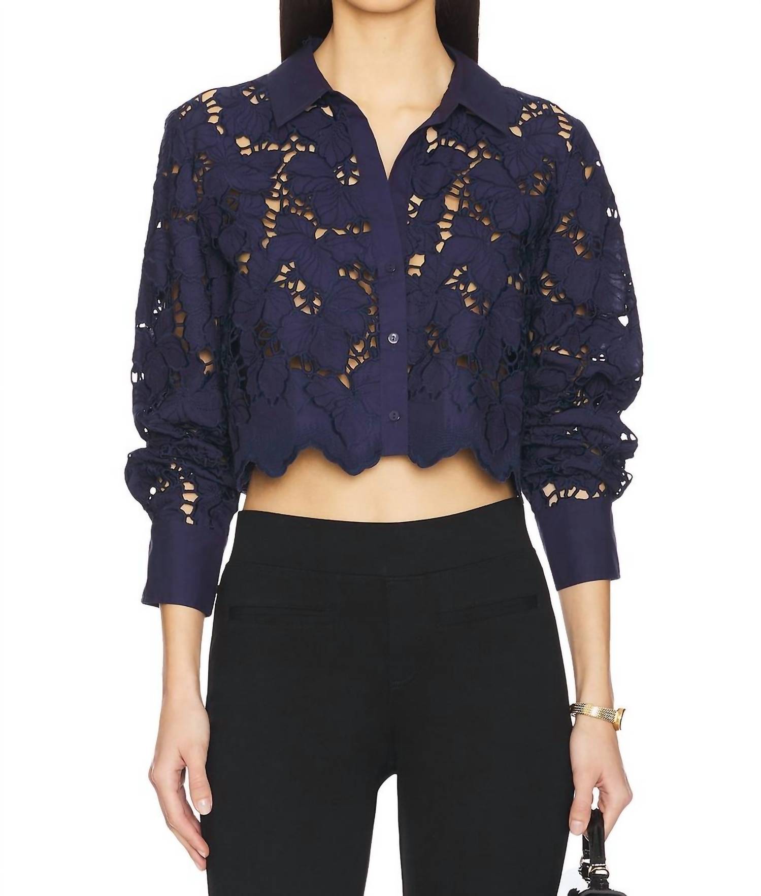 L'Agence - Seychelle Cropped Button Down Shirt