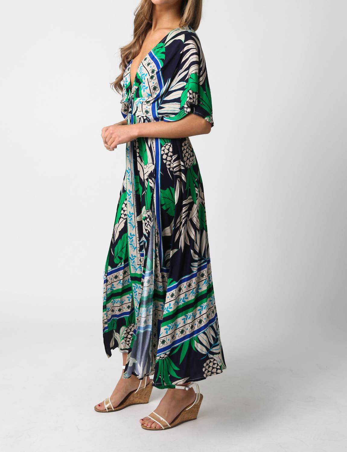 Olivaceous - Sondra Floral Maxi Dress
