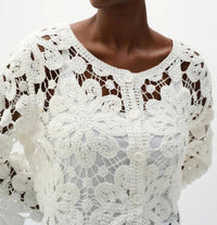 Joseph Ribkoff - Cotton Crochet Boxy Cardigan