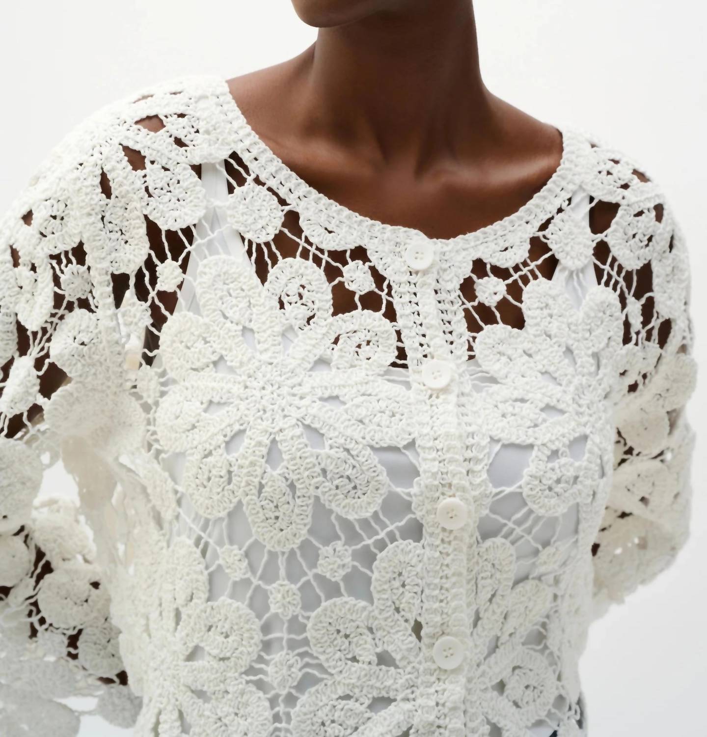 Joseph Ribkoff - Cotton Crochet Boxy Cardigan