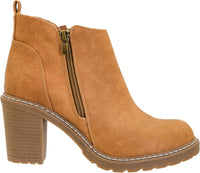 Corkys Footwear Women's Rocky Top Zip Up Bootie in camel - women's shoe