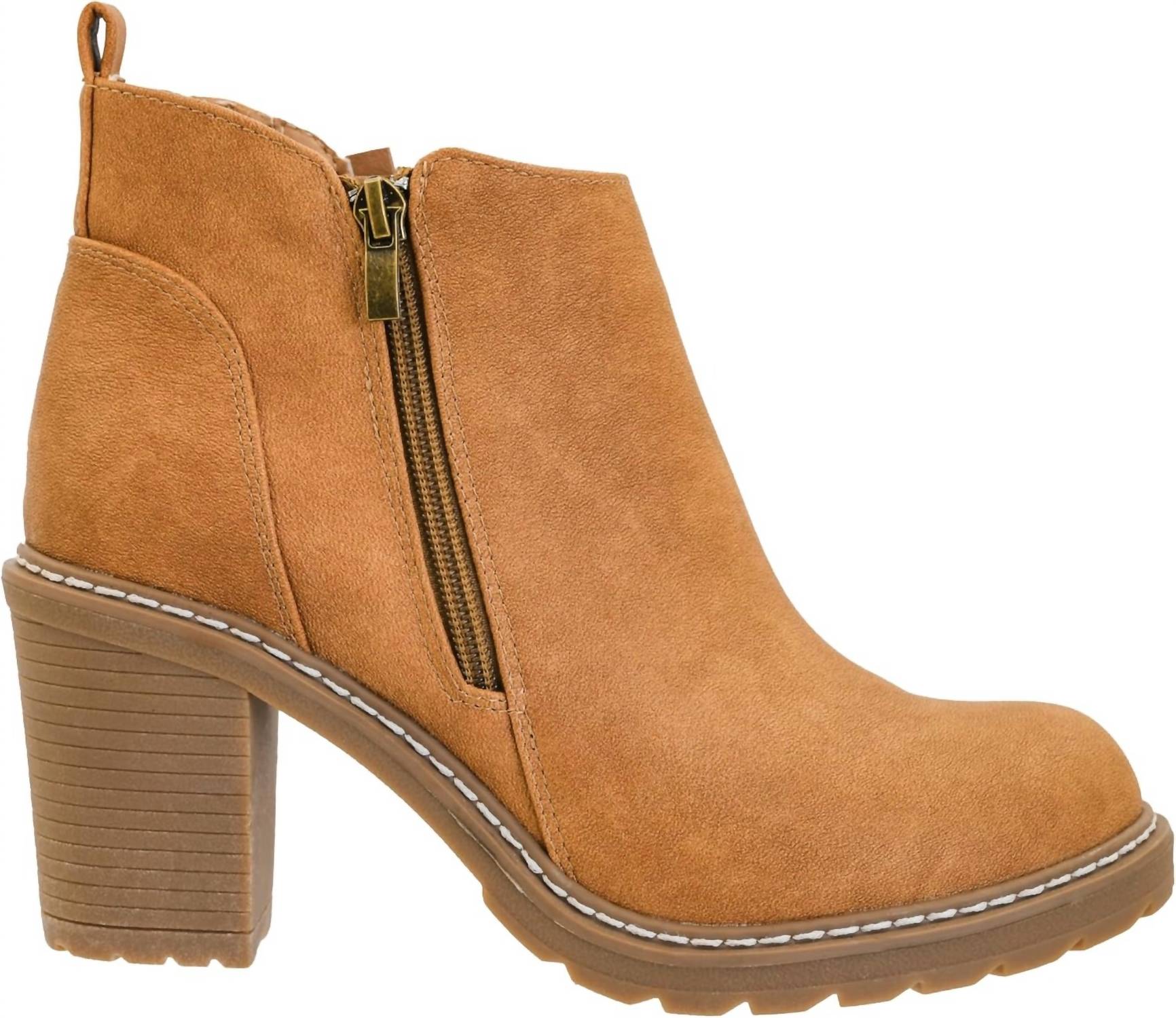 Corkys Footwear Women's Rocky Top Zip Up Bootie in camel - women's shoe