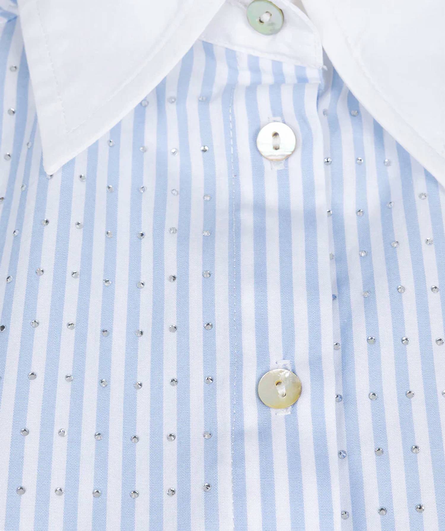 Esqualo - Berritt Rhinestones Striped Blouse