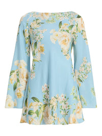 Hemant & Nandita - Bias Long Bell Sleeve Mini Dress