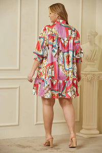 Fate - Set To Shine Curvy Chain Print Mini Dress