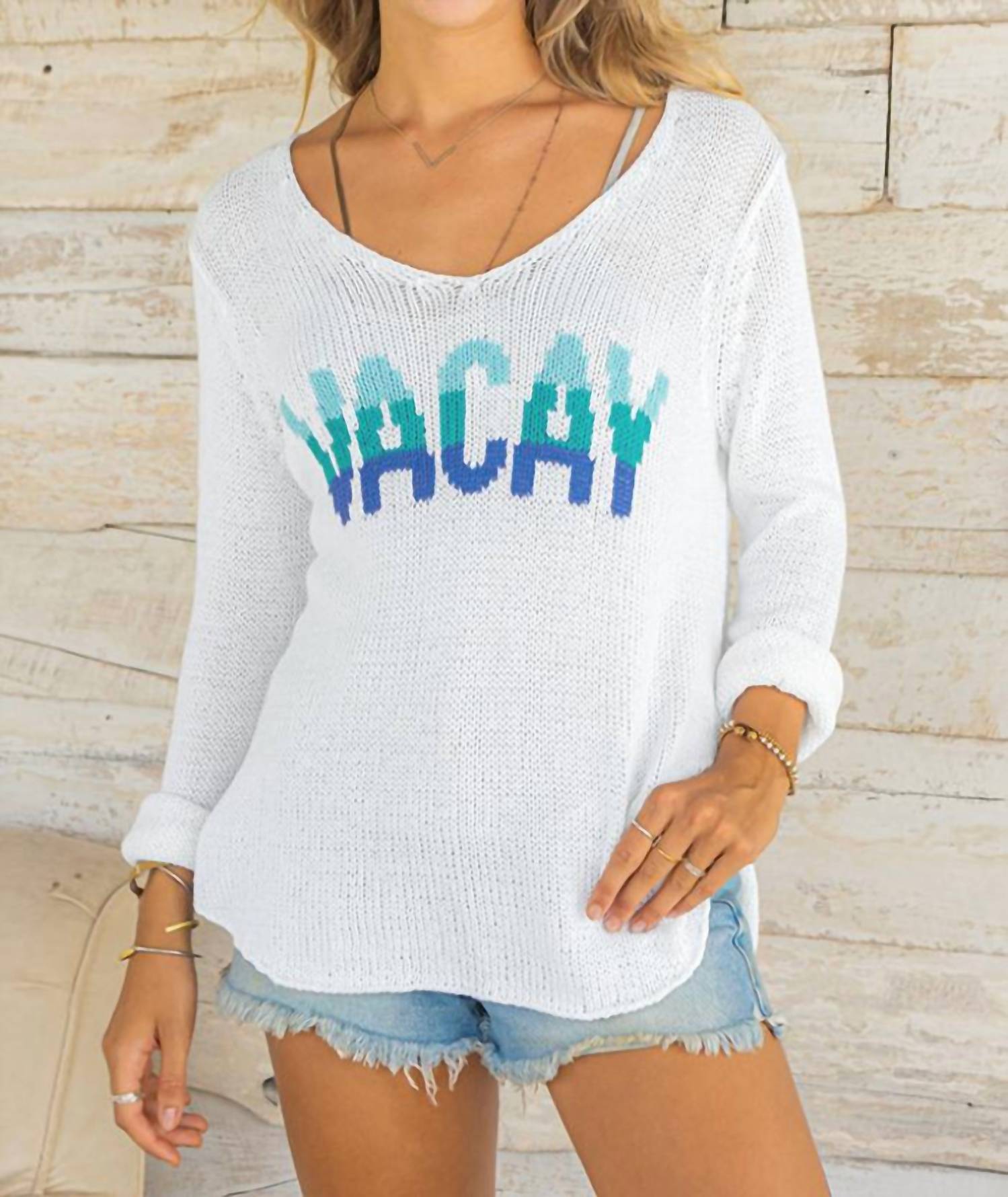 Wooden Ships - Vacay V-neck Cotton Sweater
