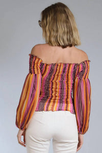 Lola & Sophie - Women's Smocked Off The Shoulder Top