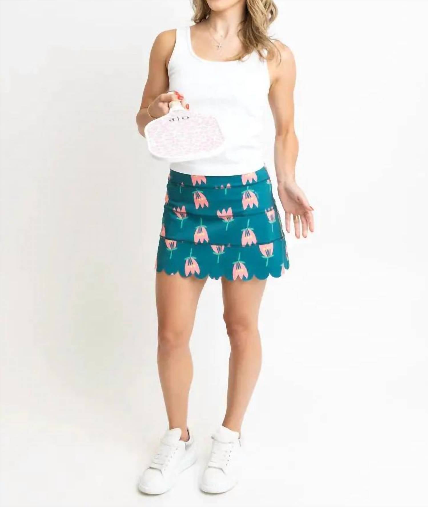 Karlie Poppy Active Skort in blue - women's shorts - detail view