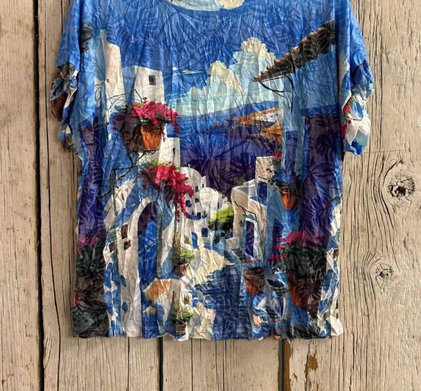 Shana Apparel - Santorini Crinkle Dolman Sleeve Tee
