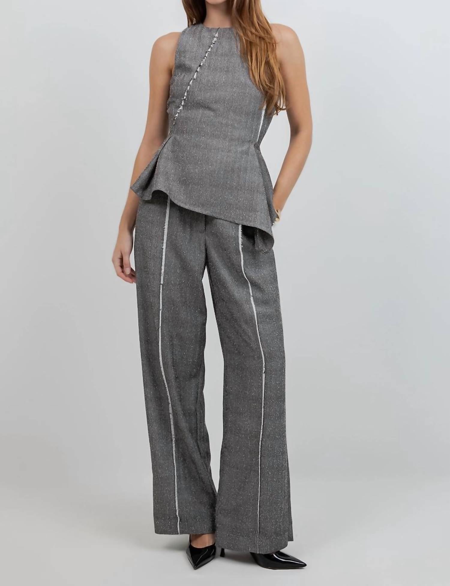 Whiteroom+Cactus - Fray Edge Detailed Straight Leg Trousers
