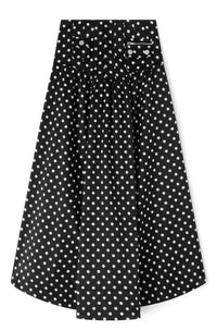 Ganni - Polka-dot Satin Corset Maxi Skirt
