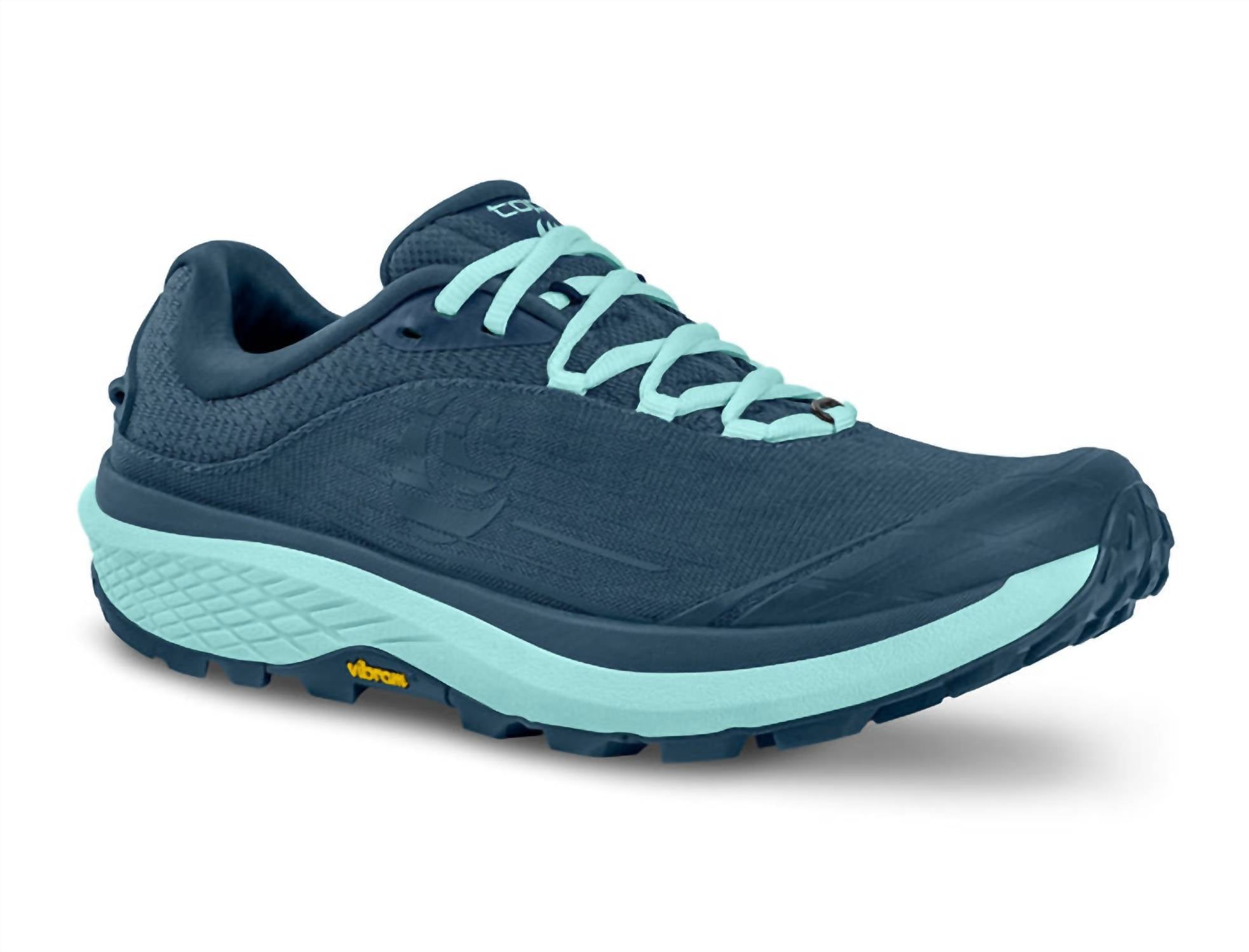 Topo Athletic Women's Pursuit Trail Running Shoes in navy sky - women's sneaker - detail view