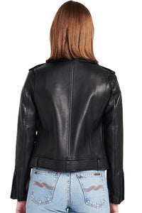 Ena Pelly - Lambskin Leather Biker Jacket