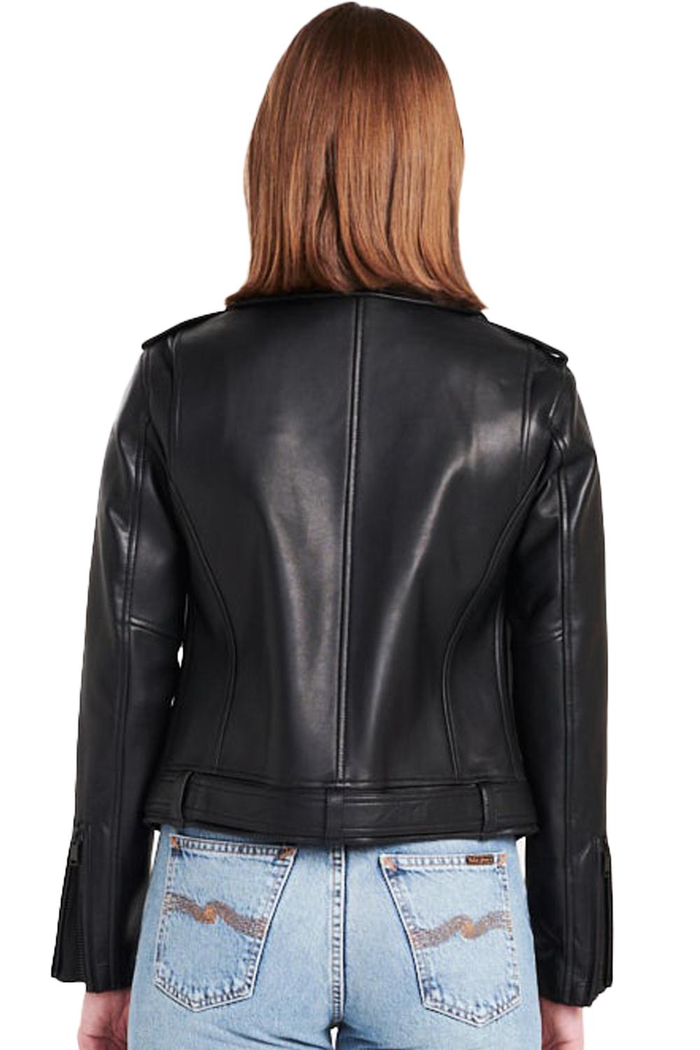 Ena Pelly - Lambskin Leather Biker Jacket