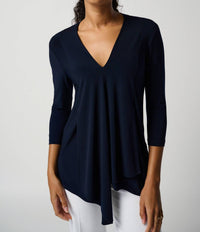 Joseph Ribkoff - V-neck Asymmetric Tunic
