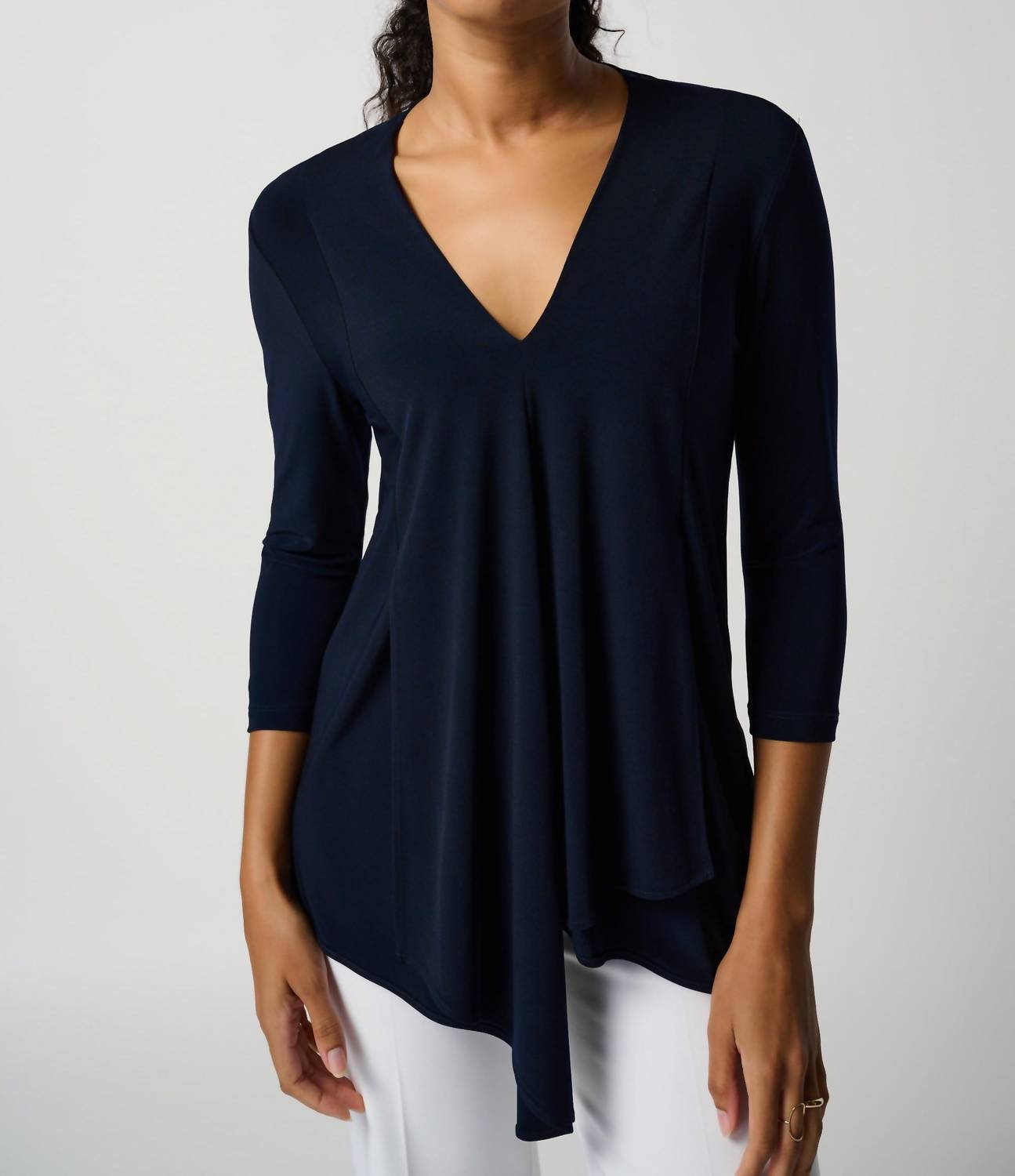 Joseph Ribkoff - V-neck Asymmetric Tunic