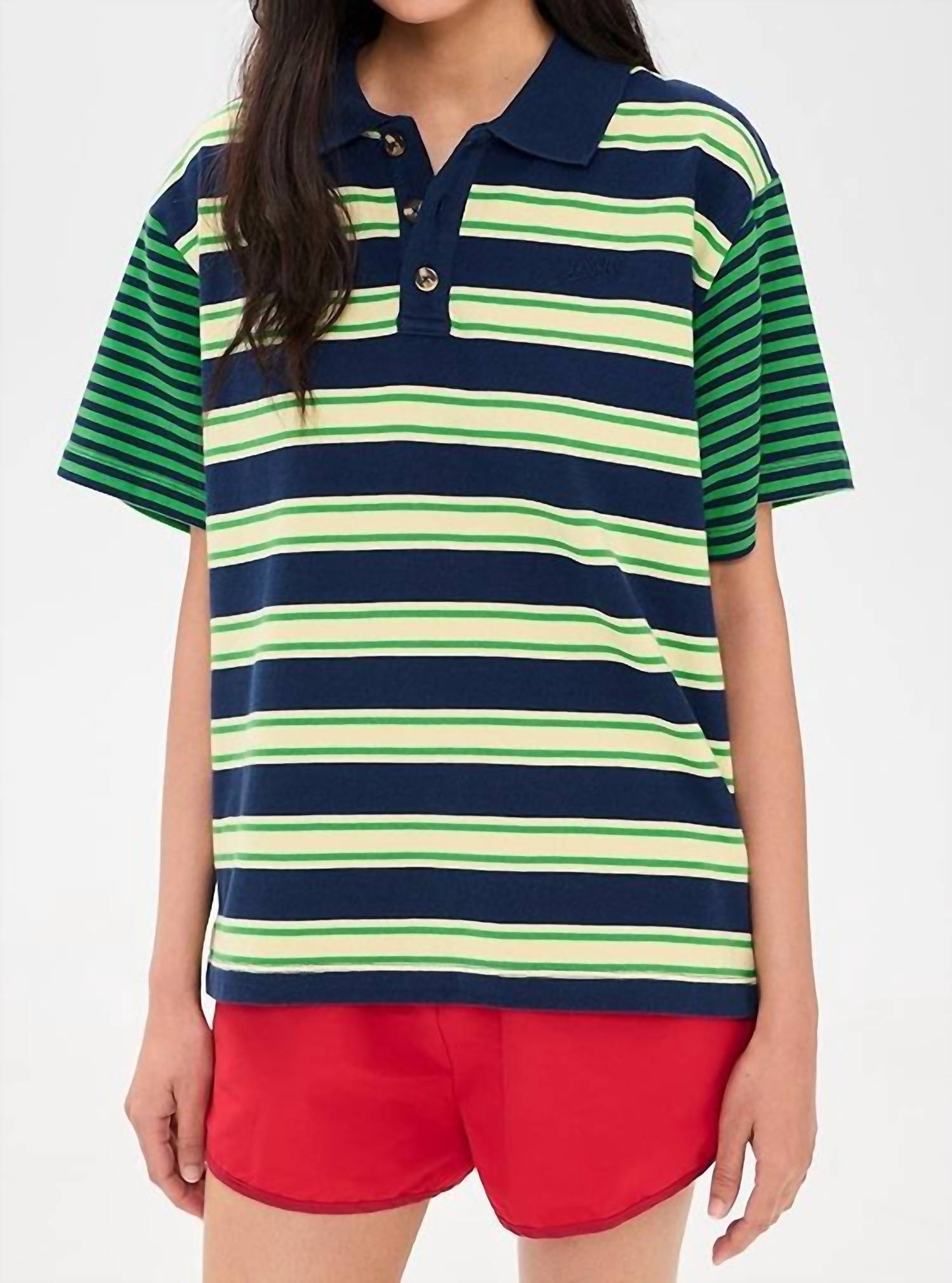Damson Madder - Zia Rugby Mix Stripe Shirt