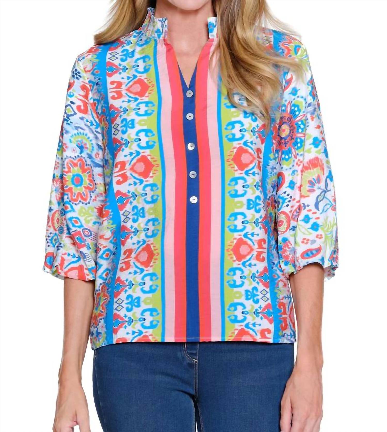 Multiples - 3/4 Puff Sleeve Top