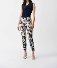 Joseph Ribkoff - Tropical Print Slim Cropped Pants