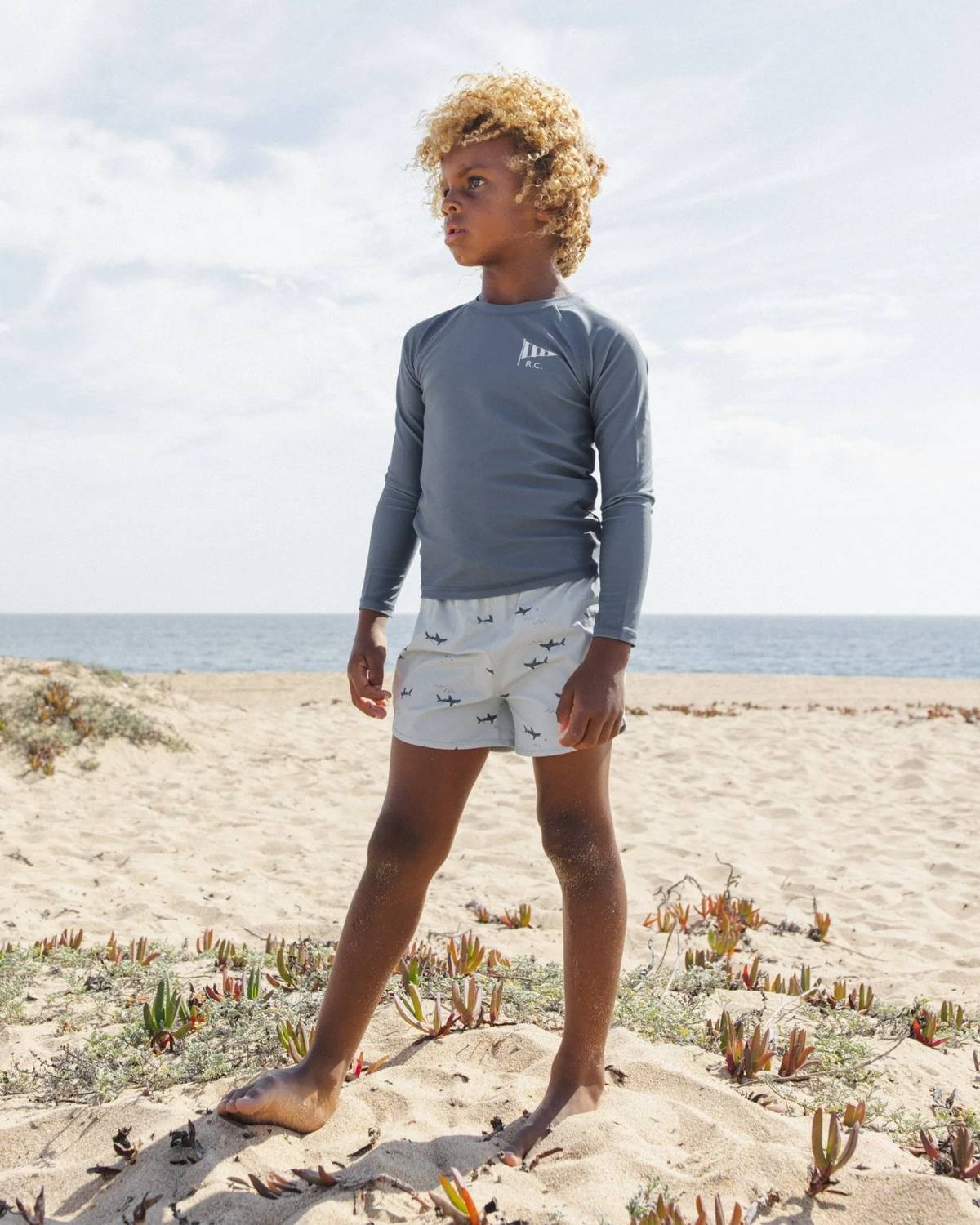 Rylee + Cru - Boy's Polyester UPF 50+ Swim Trunk
