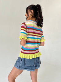 Easel - Sunnie Striped Knit Top